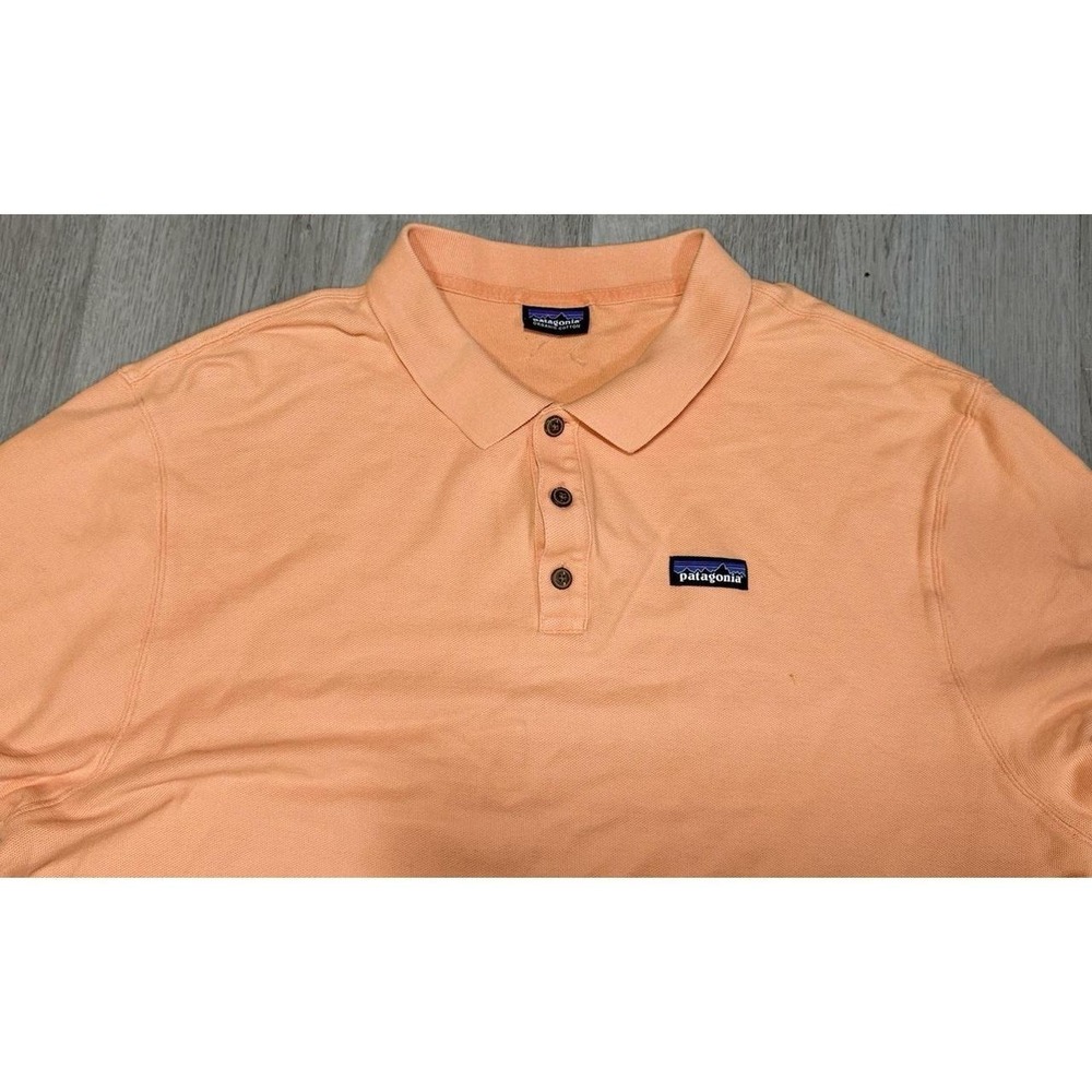 Patagonia Organic Cotton Polo Shirt Mens Size XL Short Sleeve Pique Knit Orange - Picture 3 of 7